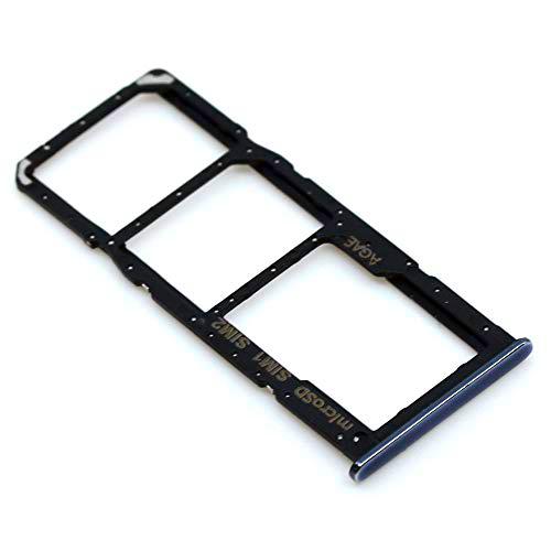 Soporte de tarjeta SIM para Samsung Original para Samsung Galaxy A71 (A715F) Negro bandeja de tarjeta de memoria trineo con paño de limpieza de pantalla mungoo