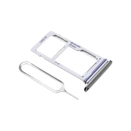 eMagTech Bandeja de repuesto para parte SIM doble con broche de expulsión compatible con Samsung Galaxy S9 y S9 Plus, color gris