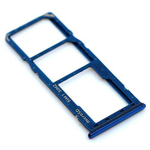 Soporte de tarjeta SIM para Samsung Original para Samsung Galaxy A50 (A505F) Azul bandeja de tarjeta de memoria trineo con paño de limpieza de pantalla mungoo