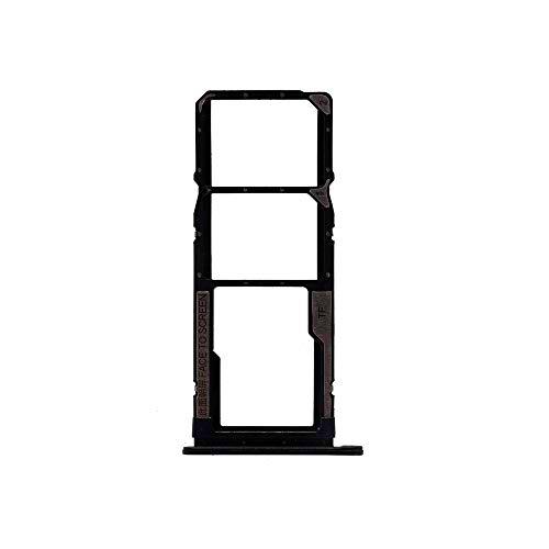 Carro bandeja bandeja tray porta tarjeta nano Sim1+ SIM 2 + ranura ranura ranura ranura ranura ranura memoria Micro SD Card compatible para Xiaomi Redmi 7A (pantalla 5.45") (negro)