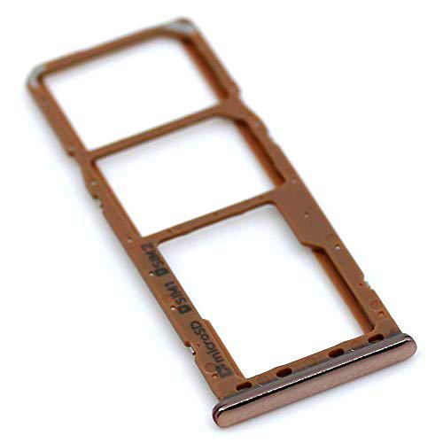 Soporte de tarjeta SIM para Samsung Original para Samsung Galaxy A7 2018 (A750F) Dorado bandeja de tarjeta de memoria trineo con paño de limpieza de pantalla mungoo