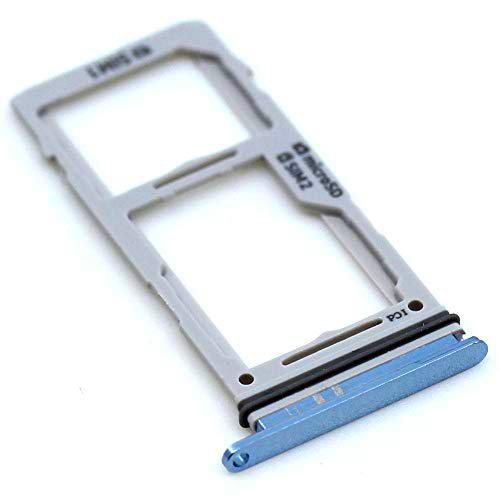 Soporte de tarjeta SIM para Samsung Original para Samsung Galaxy S10 Plus (G975F) Azul bandeja de tarjeta de memoria trineo con paño de limpieza de pantalla mungoo