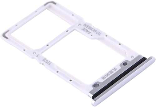 Compatible con XIAOMI Mi 9 Lite M1904F3BG / MI CC9 (6.39") Alojamiento soporte adaptador ranura para tarjeta SIM carro bandeja para nano SIM + compartimento memoria micro SD o tarjeta SIM (plateada)