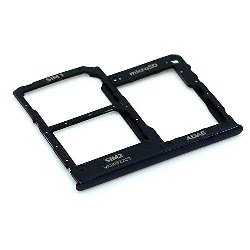 Soporte de tarjeta SIM para Samsung Original para Samsung Galaxy A41 (A415F) Negro bandeja de tarjeta de memoria trineo con paño de limpieza de pantalla mungoo