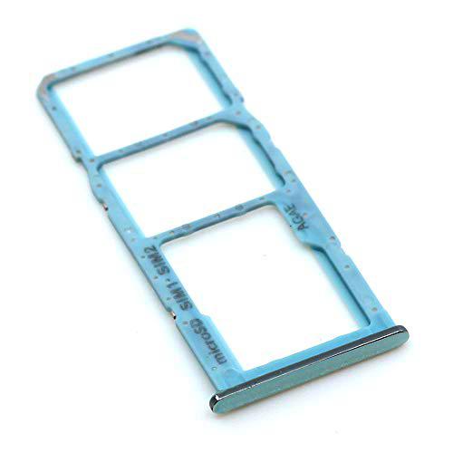 Soporte de tarjeta SIM para Samsung Original para Samsung Galaxy A71 (A715F) Azul bandeja de tarjeta de memoria trineo con paño de limpieza de pantalla mungoo