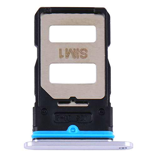 Compatible con Xiaomi Mi 10T 5G / MI 10T PRO 5G / Redmi K30S Try Tray Bandeja Alojamiento Porta Tarjeta Dual SIM Card NANO Sim 1 + Ranura SIM 2 trineo lector de tarjetas lector de tarjetas (Silver)