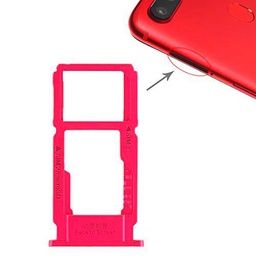 Ranura para Soporte de SIM Bandeja Bandeja de Tarjeta SIM + Tarjeta SIM/Bandeja de Tarjeta Micro SD for OPPO R11S (Negro) (Color : Red)