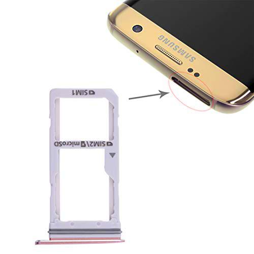 LIANGBINGFENG LBF 2 Bandeja de la Tarjeta SIM/Bandeja de la Tarjeta Micro SD para Galaxy S7 Edge (Color : Rosado)