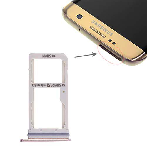 LIANGBINGFENG LBF 2 Bandeja de la Tarjeta SIM/Bandeja de la Tarjeta Micro SD para Galaxy S7 Edge (Color : Gold)