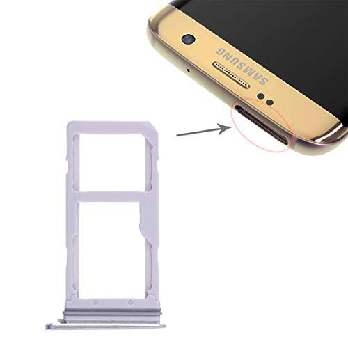 LIANGBINGFENG LBF 2 Bandeja de la Tarjeta SIM/Bandeja de la Tarjeta Micro SD para Galaxy S7 Edge (Color : Blanco)