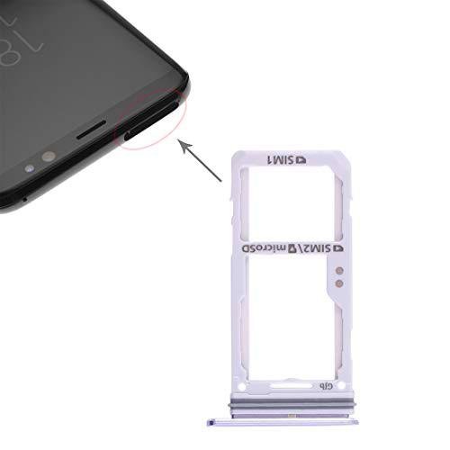 LIANGBINGFENG LBF 2 Bandeja de la Tarjeta SIM/Bandeja de la Tarjeta Micro SD para Galaxy S8 / S8 (Color : Grey)