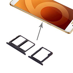 LIANGBINGFENG LBF For Samsung Galaxy C9 Pro / C9000 Bandeja de Tarjeta SIM Bandeja de Tarjeta Micro SD (Color : Black)