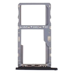 Generico Compatible con Alcatel 3 x 2019 5048 Carrito Bandeja Alojamiento Soporte Adaptador Ranura Porta Tarjetas Carro para Tarjeta SIM 1 + Compartimento Memoria Micro SD o SIM 2 (negro)