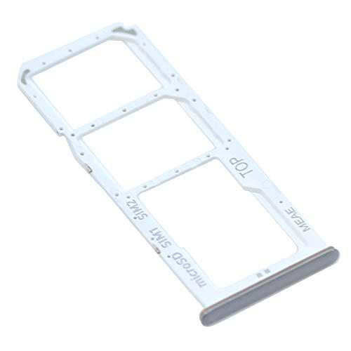 Soporte de Tarjeta SIM para Samsung Original para Samsung Galaxy M51 (M515F) Blanco Bandeja de Tarjeta de Memoria Trineo con paño de Limpieza de Pantalla mungoo