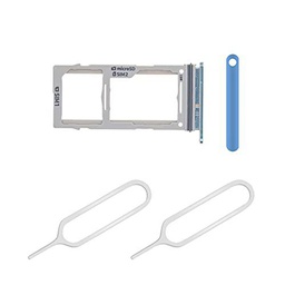 THE TECH DOCTOR Bandeja de repuesto para tarjeta SIM doble o única para Samsung Galaxy S10 6.1 pulgadas / S10 Plus 6.4 pulgadas / S10E5.8 con 2 x Sim Pin Open Ejector Tool (azul)