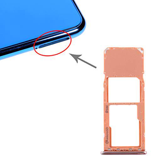 LIANGBINGFENG LBF Bandeja de Tarjeta SIM + Bandeja de Tarjeta Micro SD for Galaxy A7 (2018) / A750F (Negro) (Color : Gold)