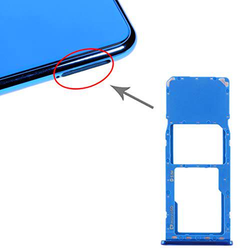 LIANGBINGFENG LBF Bandeja de Tarjeta SIM + Bandeja de Tarjeta Micro SD for Galaxy A7 (2018) / A750F (Negro) (Color : Blue)