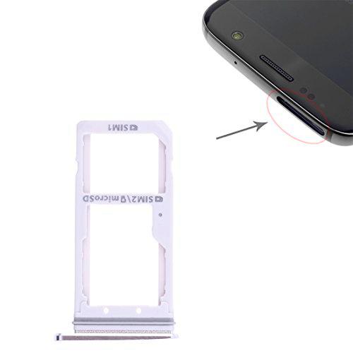 LIANGBINGFENG LBF 2 Bandeja de Tarjeta SIM/Bandeja de Tarjeta Micro SD for Galaxy S7 (Color : Blanco)