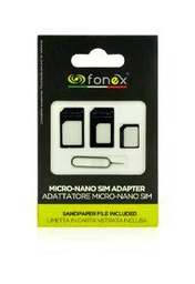 FONEX Adaptador Micro Sim/Nano-Micro Sim/Nano-Sim con Grapa Color Negro