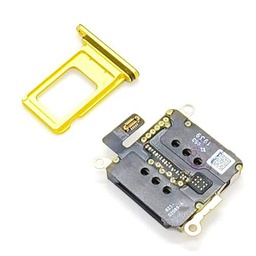 Bandeja SIM dual compatible con iPhone 11, color amarillo con lector de tarjetas SIM