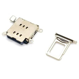 Bandeja SIM dual compatible con iPhone 12, color blanco con lector de tarjetas SIM