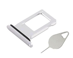 OnlyTech - Cajón para tarjeta SIM compatible con iPhone XR color blanco con junta de sellado y herramienta de extracción