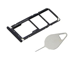 OnlyTech - Cajón para tarjeta SIM doble y tarjeta de memoria Micro SD de Xiaomi Mi A2 Lite negro + herramienta de extracción