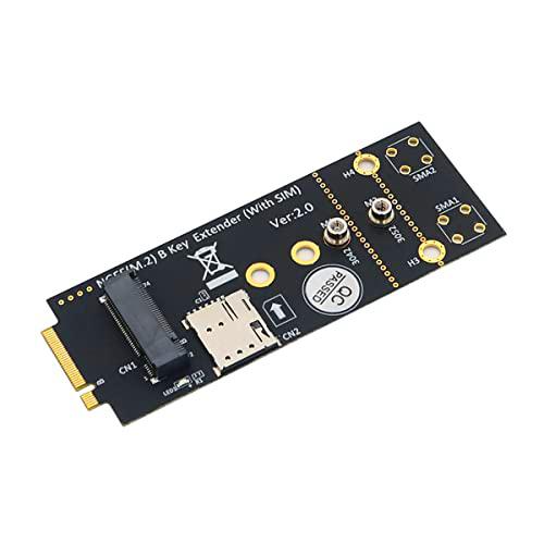 Foemey Adaptador M.2(NGFF) Key B con Ranura SIM para MóDulo 3G/4G/5G Compatible con Tarjeta Nano SIM y TamañO de Tarjeta 3042/3052 Tipo M.2 Key B