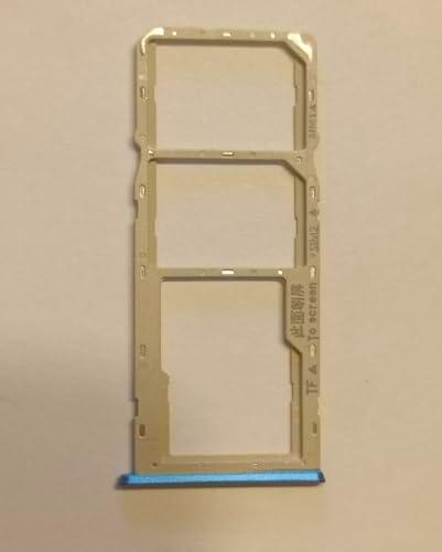 Repuesto compatible con OPPO A15 CPH2185 / A15S CPH2179 Carro bandeja alojamiento tray porta tarjeta nano Sim1 + SIM 2 + ranura ranura ranura memoria Micro SD Card (azul)