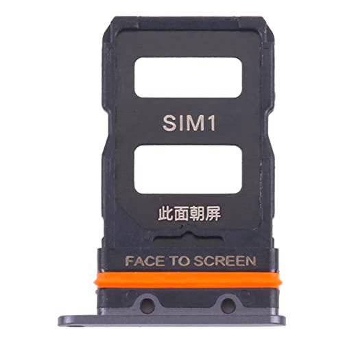 Generico Compatible con Xiaomi 12 5G / 12X 5G / 12 PRO 5G Dual SIM Try Tray Bandeja de alojamiento Porta Tarjeta Dual SIM Card SIM 1 + Ranura SIM 2 Trineo Lector (negro)