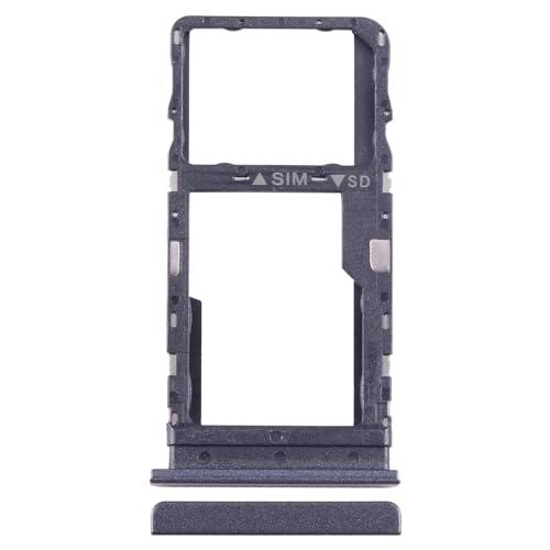 Repuesto compatible con TCL 40 SE T610K T610K2 Carro bandeja soporte adaptador ranura porta tarjeta carro para tarjeta SIM + compartimento memoria Micro SD (negro)