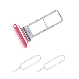 THE TECH DOCTOR Reemplazo Dual SIM Card Tray SD Slot para Samsung Galaxy Note 10 6.3 pulgadas 2019 SM-N970F con 2x Sim Pin Open Eyector Tool (rosa)
