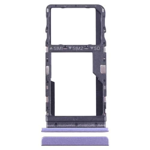 Repuesto compatible con TCL 40 SE T610K T610K2 Carro bandeja soporte adaptador ranura porta tarjeta carro para tarjeta SIM + compartimento memoria Micro SD (morado)