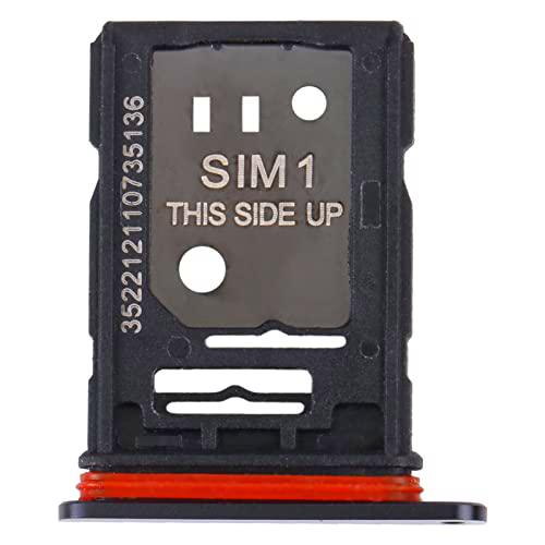 Compatible con TCL 10 Pro / T799B T799H Try Tray Bandeja de alojamiento para tarjeta Dual SIM Card Nano SIM 1 + ranura SIM 2 trineo lector de tarjetas lector (negro)