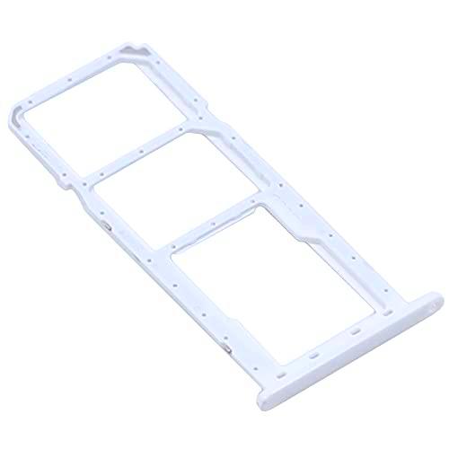 Soporte de Tarjeta SIM para Samsung Original para Samsung Galaxy A11 (A115F) Blanco Bandeja de Tarjeta de Memoria Trineo con paño de Limpieza de Pantalla mungoo