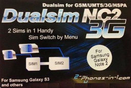 2-phones-in-1 Ncn NC2 N - Adaptador 2 en 1 para Samsung Galaxy Note 2