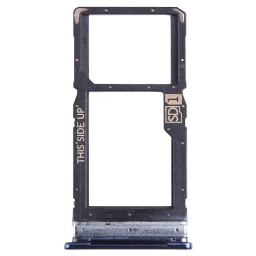 Generico Repuesto compatible con Motorola Moto G 5G Plus XT2075 XT2075-2 XT2075-3 bandeja soporte para bandeja de soporte para tarjeta SIM + compartimento de memoria micro SD (negro)