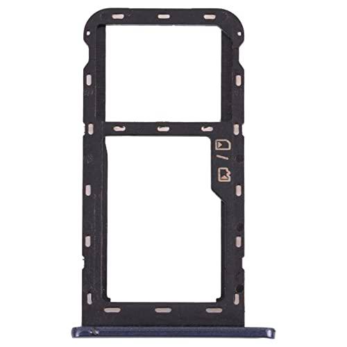 Compatible con ZTE Blade A51 Carro Bandeja Soporte Adaptador SLOT Porta Card Carro para Tarjeta SIM + Compartimento Memoria Micro SD (Negro)