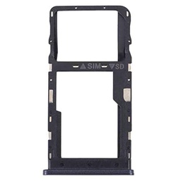 Compatible con TCL 20R 5G (TCL 20 R 5G) T767H Carro Bandeja Alojamiento Soporte Adaptador Ranura Porta Tarjetas Carro para Tarjeta SIM + Compartimento Memoria Micro SD (negro)