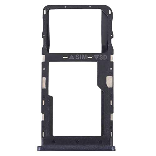 Compatible con TCL 20R 5G (TCL 20 R 5G) T767H Carro Bandeja Alojamiento Soporte Adaptador Ranura Porta Tarjetas Carro para Tarjeta SIM + Compartimento Memoria Micro SD (negro)