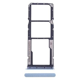 Carro bandeja alojamiento tray compatible con Xiaomi Redmi 13C 4G 23100RN82L 23106RN0DA / Poco C65 Porta tarjeta nano Sim1 + SIM 2 + ranura memoria Micro SD card (azul)