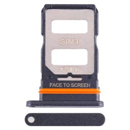 Repuesto compatible con Xiaomi Redmi Note 12 Pro + 5G 22101316UCP 22101316UG Try Try Tray Bandeja alojamiento Porta Tarjeta Dual SIM Card Sim 1 + Ranura SIM 2 Lector deslizante (negro)
