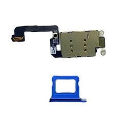 Lector dual SIM y bandeja SIM compatible con iPhone 16, color azul