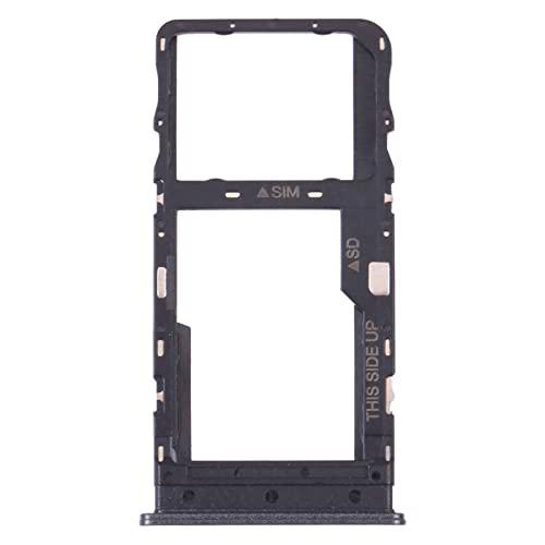 Compatible con TCL 10L / TCL 10 Lite T770H T770B Carro Bandeja Alojamiento Soporte Adaptador Ranura Porta Tarjetas Carro Para Tarjeta SIM + Compartimento Memoria Micro SD (Negro)