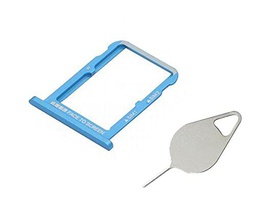 OnlyTech - Cajón para tarjeta SIM doble y tarjeta de memoria Micro SD de Xiaomi Mi A2 azul + herramienta de extracción