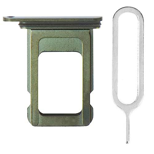iReplaceParts - Bandeja SIM de repuesto con ranura doble para SIM con herramienta eyector de bandeja SIM para iPhone 11 Pro (5.8 pulgadas) y iPhone 11 Pro Max (6.5 pulgadas) (verde)
