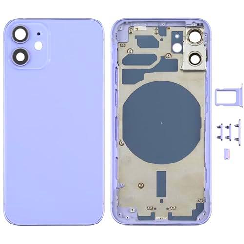 High-Tech Place - Tapa trasera para iPhone 12 Mini (con bandeja de tarjeta SIM y lente de la cámara)