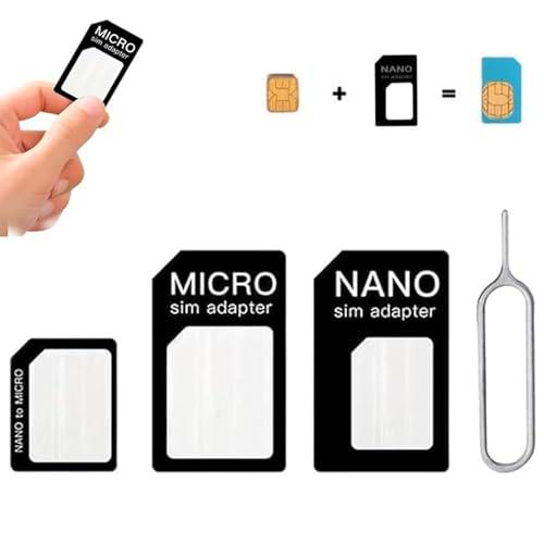 NONEOYNO Adaptador de tarjeta SIM 4 en 1, kit de adaptador de tarjeta SIM