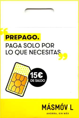 Tarjeta SIM MásMóvil de Prepago + 240GB + Llamadas Nacionales Ilimitadas + 2000 Min