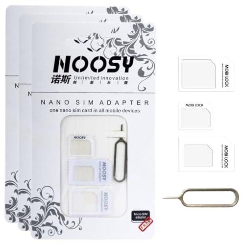 KEQAR 3 Set 4 en 1 Adaptador de Tarjeta Nano SIM, Adaptador Nano-SIM